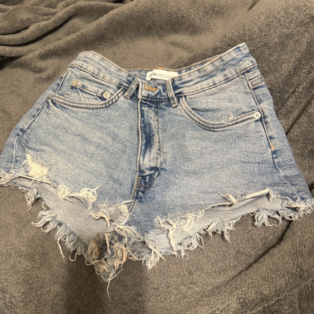 Zara Light Blue Jean Shorts